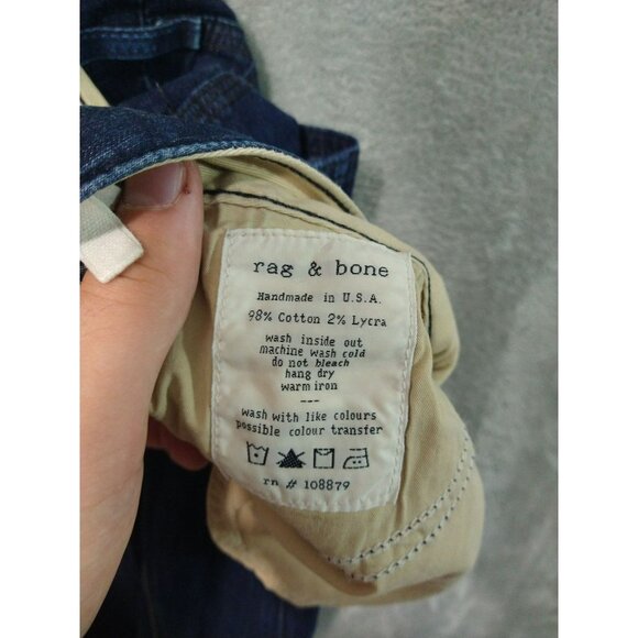 Rag and Bone Jeans Womens 30 Blue Denim Skinny Bootcut Low Rise Stretch Dark - Picture 8 of 9